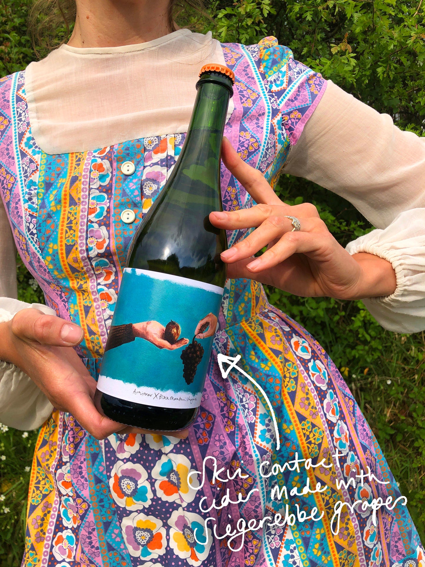 Siegerrebe skin contact cider (Medium, pet nat, co-ferment 2025)
